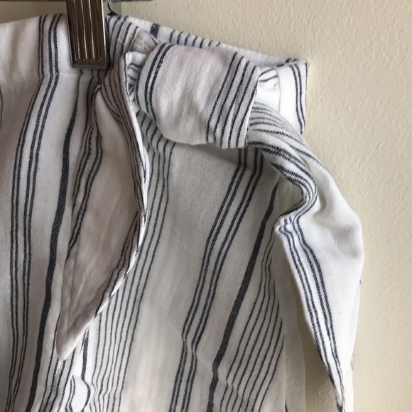 NWT Madewell sz Large Cover up Wrap skirt white blue stripes 100% cotton Summer - Picture 6 of 14